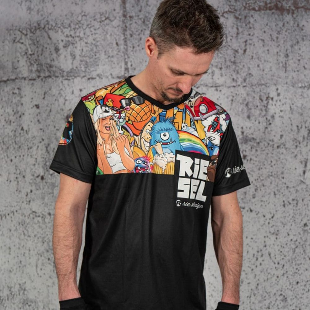 Riesel Design Kurzarmtrikot "banger" stickerbomb eyecatcher - L