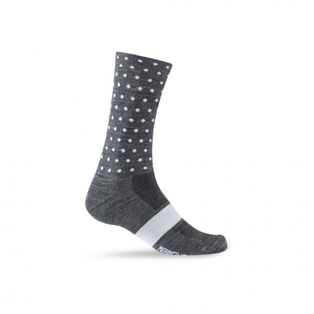 Giro MerinoSeasSocks charcocal/white dots - S