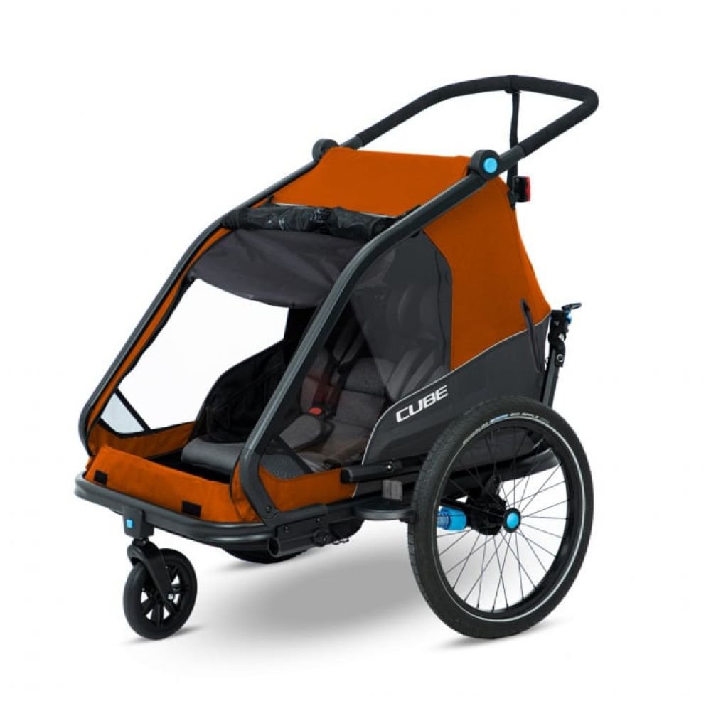 Cube Kinder Fahrradanhänger Double CMPT X Actionteam grey´n´orange